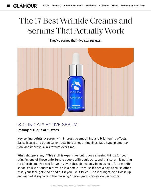 is clinical active serum press